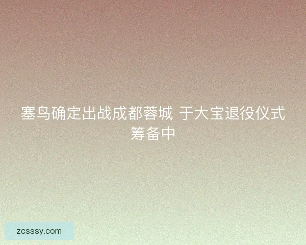 塞鳥確定出戰成都蓉城 于大寶退役儀式籌備中