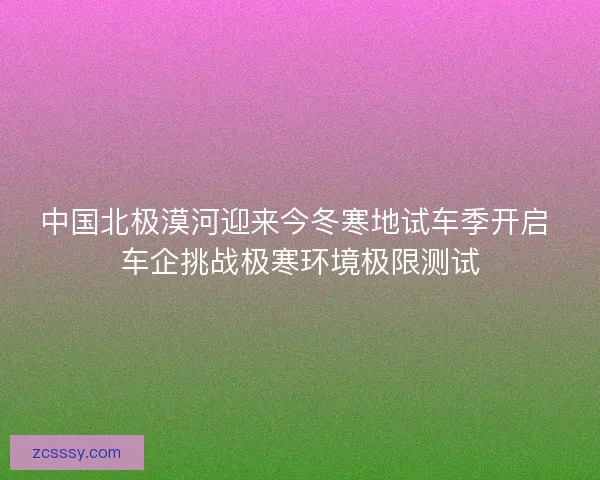 中国北极漠河迎来今冬寒地试车季开启 车企挑战极寒环境极限测试